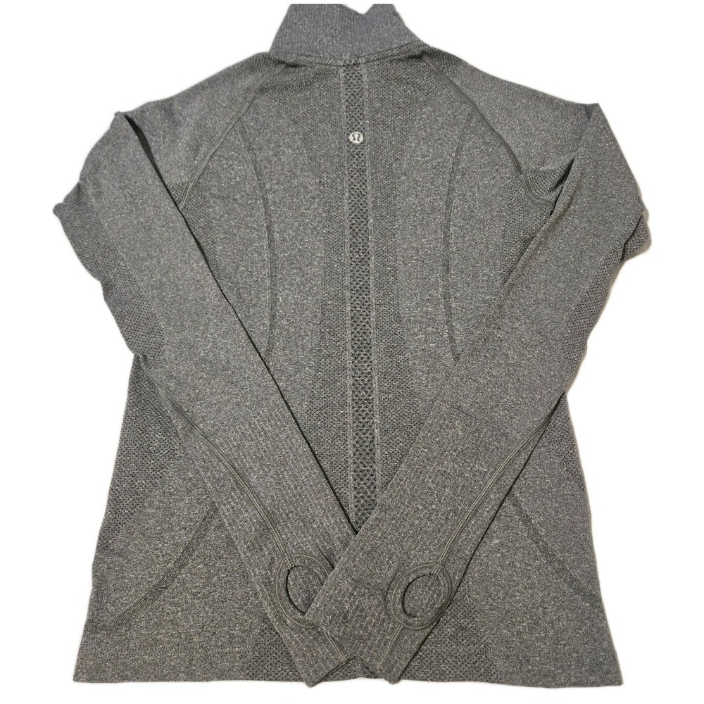 Lululemon Swiftly Tech Half Zip Pullover Heather Gray Thumb Holes Size 2 - Picture 6 of 8